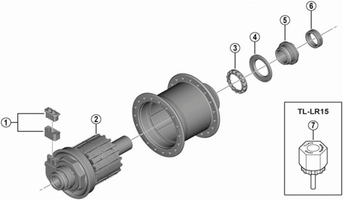 Shimano DH-UR705 Internal Wheel Assembly