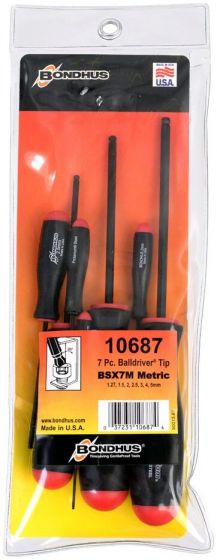 Bondhus Ball Hex 7 Piece Screwdriver Set