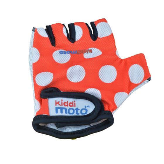 Kiddimoto Cycling Gloves - Red Dotty