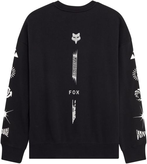 Fox Image Cosmo Oversized Fleece Crew Sweatshirt