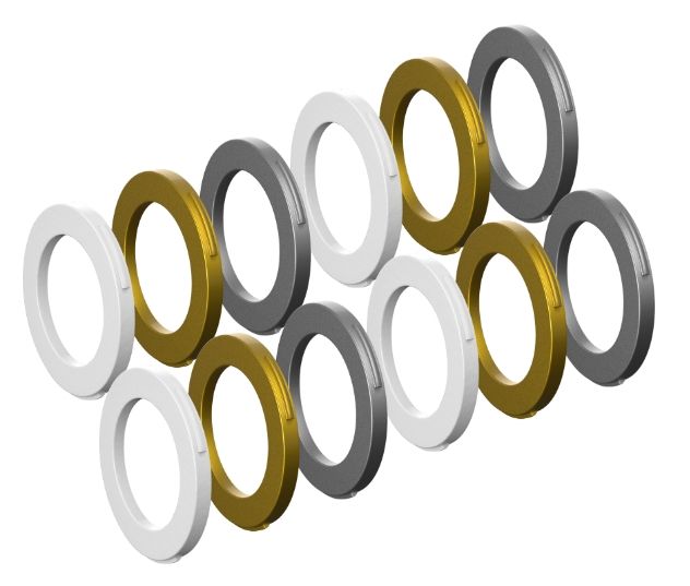 Magura M2015 Caliper Cover Kit (12pcs) - White/Silver/Gold