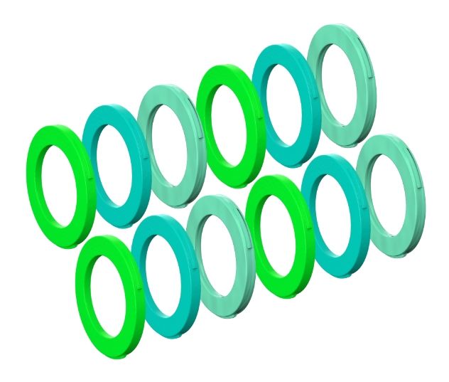 Magura MY2015 Caliper Cover Kit (12pcs) - Green/Mint/Cyan