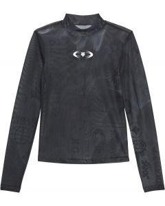 Fox Image Cosmo Mesh Womens Long Sleeve Top