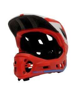Kiddimoto Ikon Full Face Kids Helmet - Red/Blue